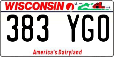 WI license plate 383YGO
