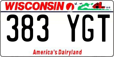 WI license plate 383YGT