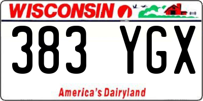 WI license plate 383YGX