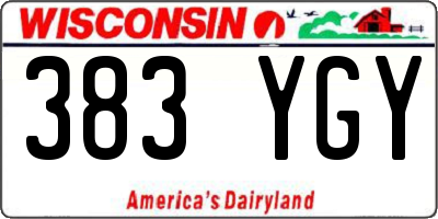 WI license plate 383YGY