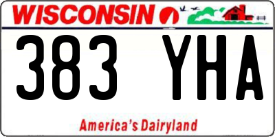 WI license plate 383YHA