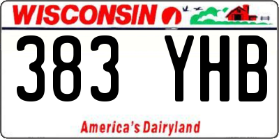 WI license plate 383YHB