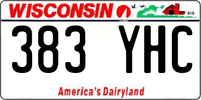 WI license plate 383YHC