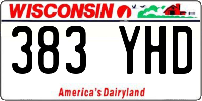 WI license plate 383YHD