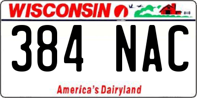 WI license plate 384NAC