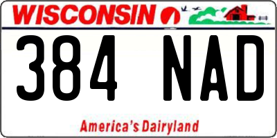 WI license plate 384NAD