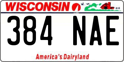 WI license plate 384NAE