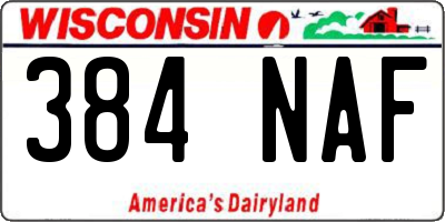 WI license plate 384NAF