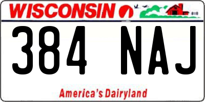 WI license plate 384NAJ