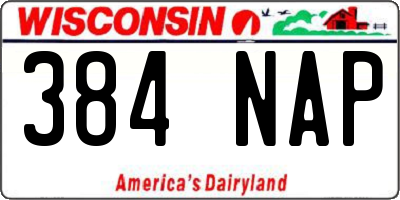 WI license plate 384NAP