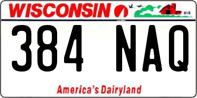 WI license plate 384NAQ