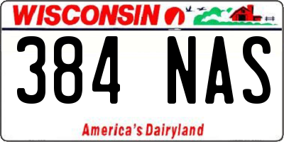 WI license plate 384NAS