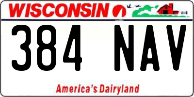 WI license plate 384NAV