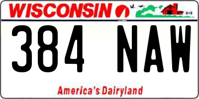 WI license plate 384NAW