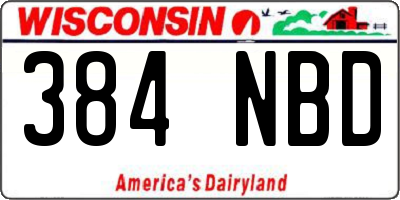 WI license plate 384NBD