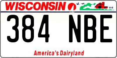 WI license plate 384NBE