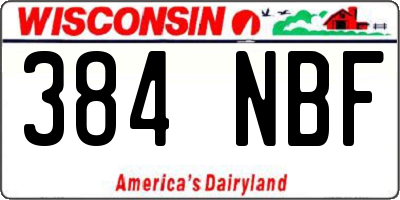 WI license plate 384NBF
