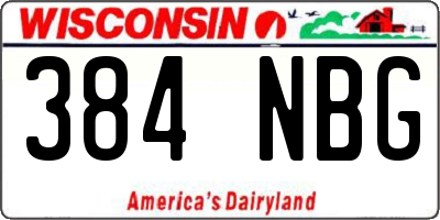 WI license plate 384NBG