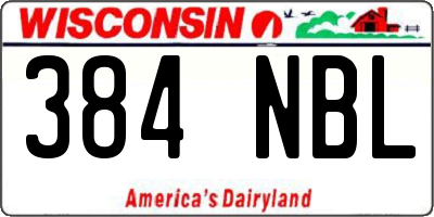 WI license plate 384NBL