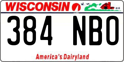 WI license plate 384NBO