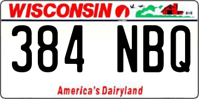WI license plate 384NBQ
