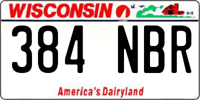 WI license plate 384NBR