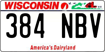 WI license plate 384NBV