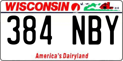 WI license plate 384NBY