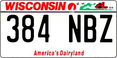 WI license plate 384NBZ
