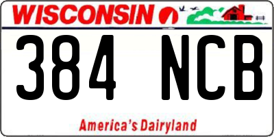 WI license plate 384NCB