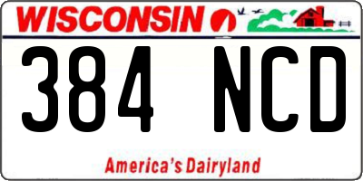 WI license plate 384NCD