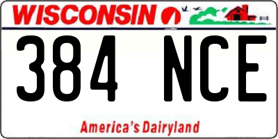 WI license plate 384NCE