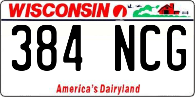 WI license plate 384NCG