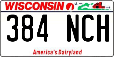 WI license plate 384NCH