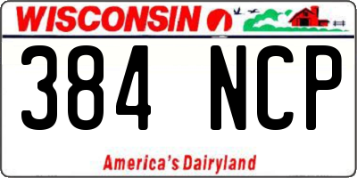 WI license plate 384NCP