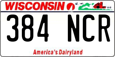 WI license plate 384NCR
