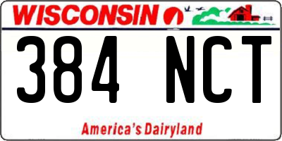 WI license plate 384NCT