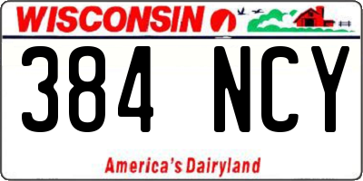 WI license plate 384NCY