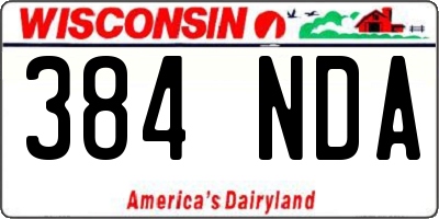 WI license plate 384NDA