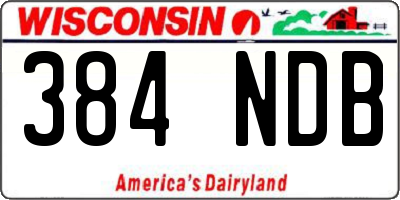 WI license plate 384NDB