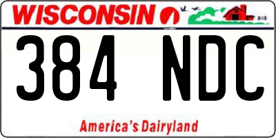 WI license plate 384NDC