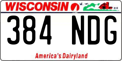 WI license plate 384NDG