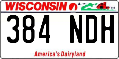 WI license plate 384NDH
