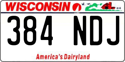 WI license plate 384NDJ