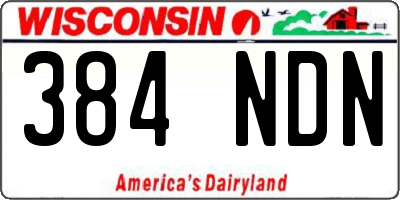 WI license plate 384NDN