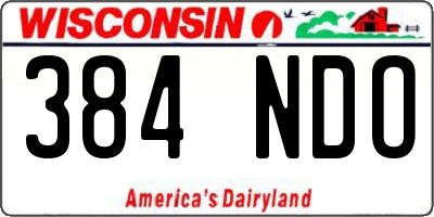 WI license plate 384NDO