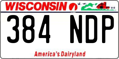 WI license plate 384NDP