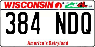WI license plate 384NDQ