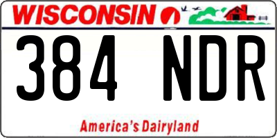 WI license plate 384NDR