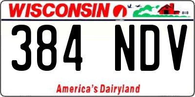 WI license plate 384NDV